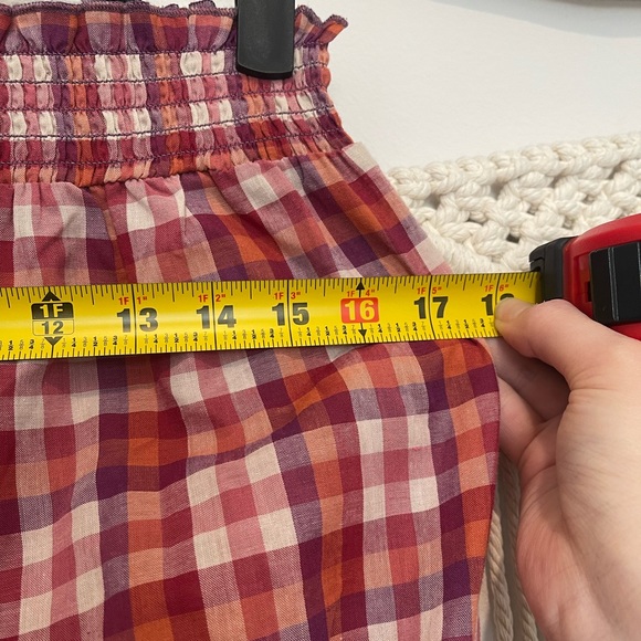 Y2K Strapless Cutesy Checkered Blouse Sz S/M - Picture 5 of 6